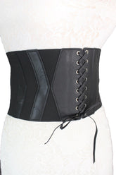 Dark Brown / Black / Brown / Gold Faux Leather Elastic Back Wide Corset Hip High Waist Belt Women Fashion Hot Accessories S M - alwaystyle4you - 2